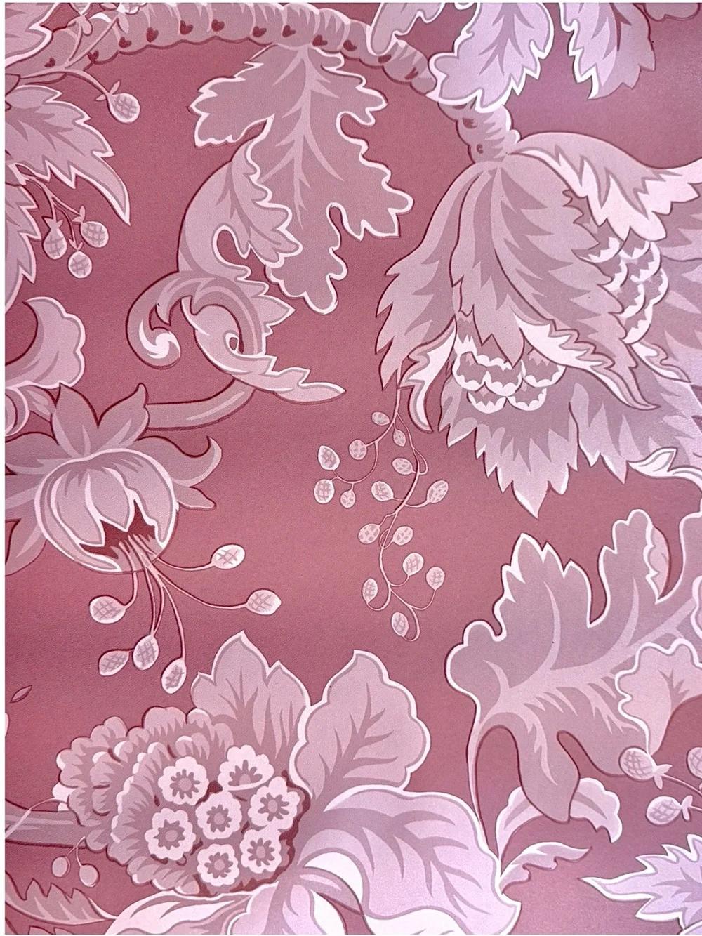 Vintage Floral Design Wallpaper Remnants Monochrome Burgundy Sizes Vary Retro
